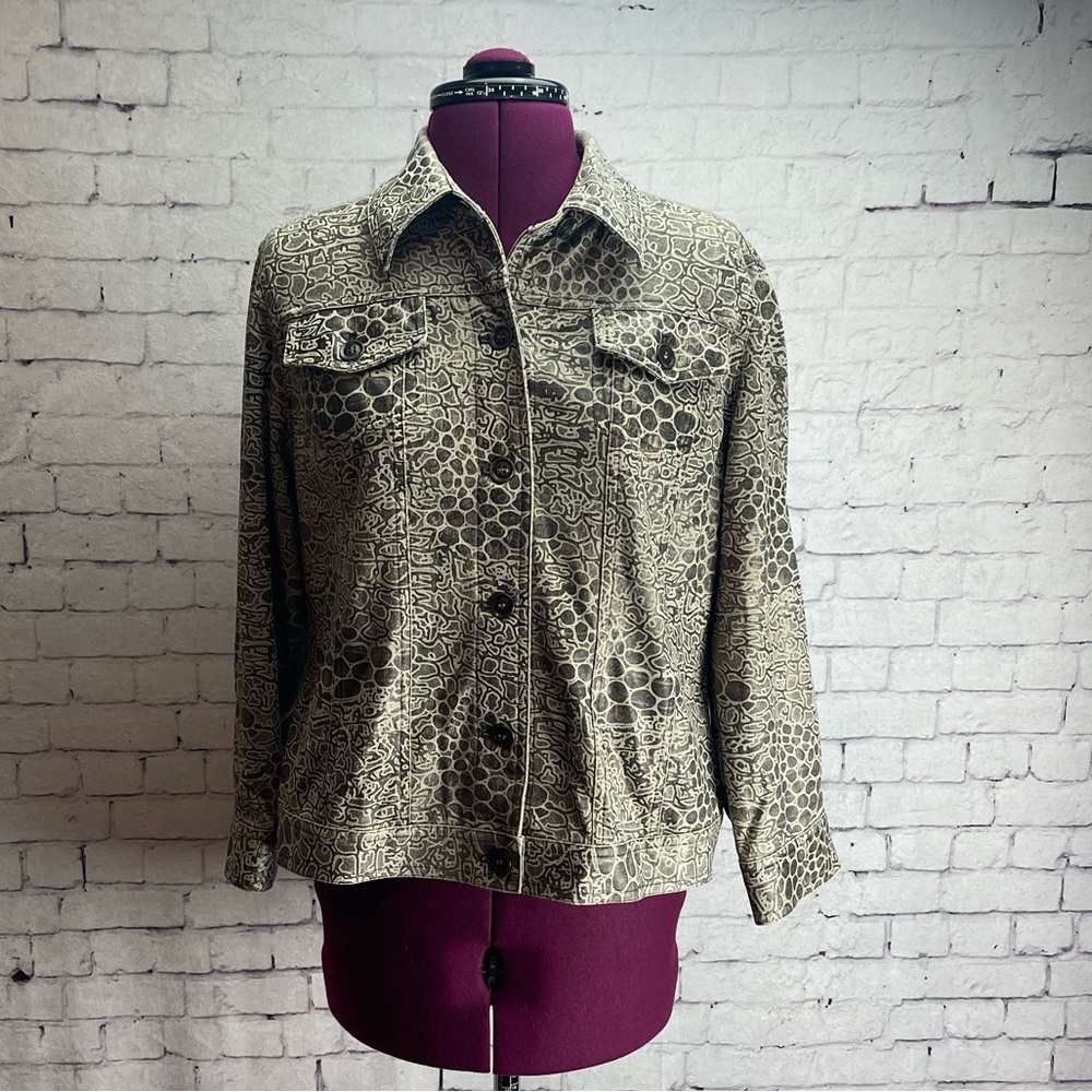 Ruby Rd snake print light weight stretchy jacket size 10